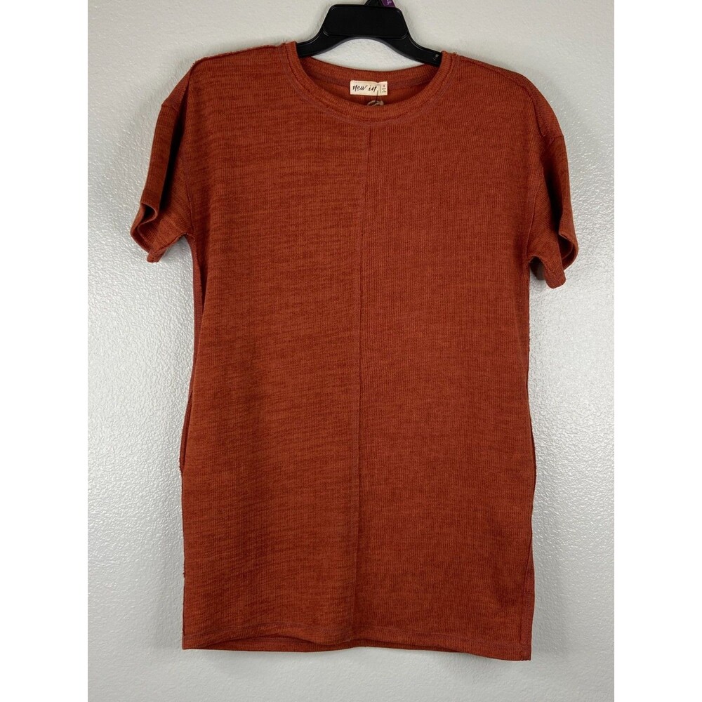 New In Collection Women Small Shirt Dress Burnt Orange Short Sleeve NWT